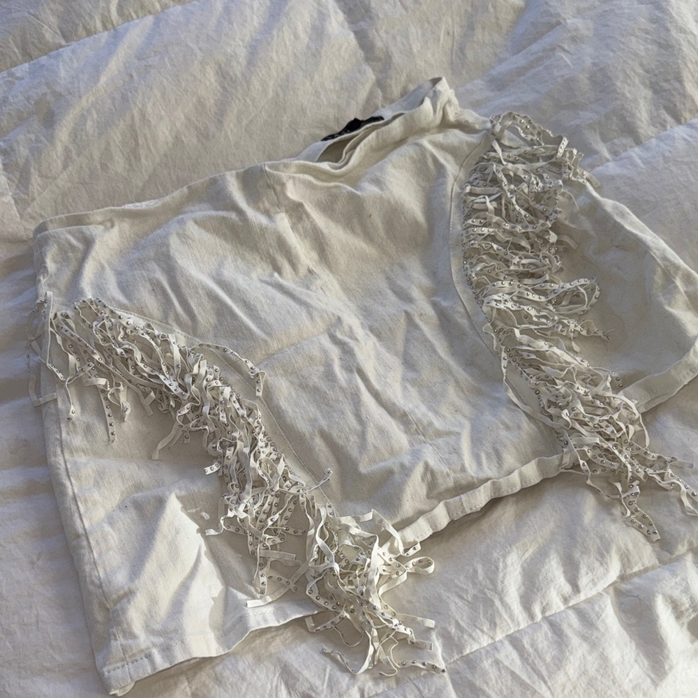 White Fringe Women's Skirt